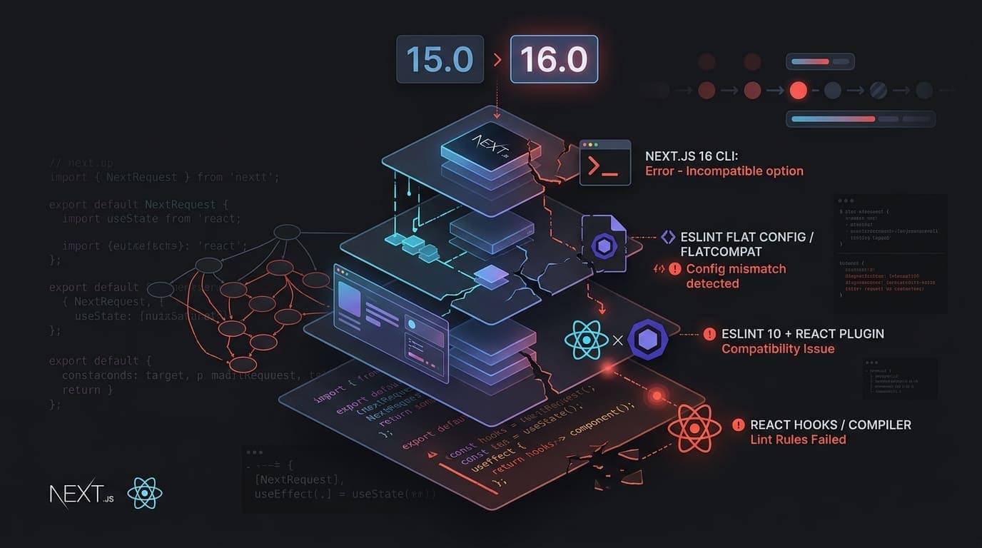 A Next.js 16 Upgrade That Created Four Separate Toolchain Failures — cover image